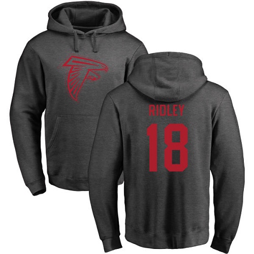 Atlanta Falcons Men Ash Calvin Ridley One Color NFL Football #18 Pullover Hoodie Sweatshirts->nfl t-shirts->Sports Accessory